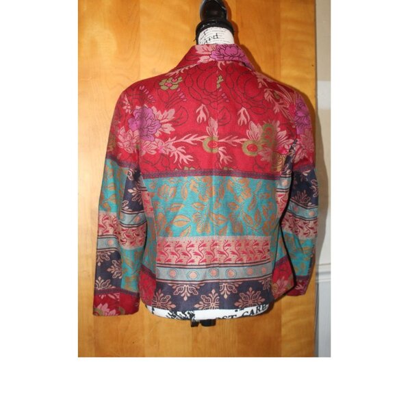 Coldwater Creek Colorful Tapestry 3 button Blazer Size 14 Petiite - Picture 5 of 10